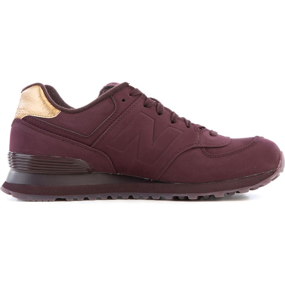 New Balance WL 574 MTB Bronze and Maroon Sneakers - Picture 2 of 9